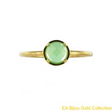 Ring Felicity aus Gelbgold 14 Karat, 585, mit hellgrünem Zirkonia, Kollektion Felicyenne